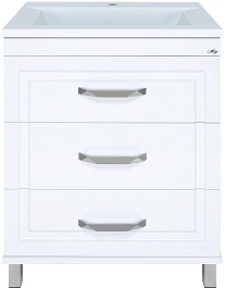 Misty Тумба с раковиной Терра 70 3 ящика белая – фотография-1